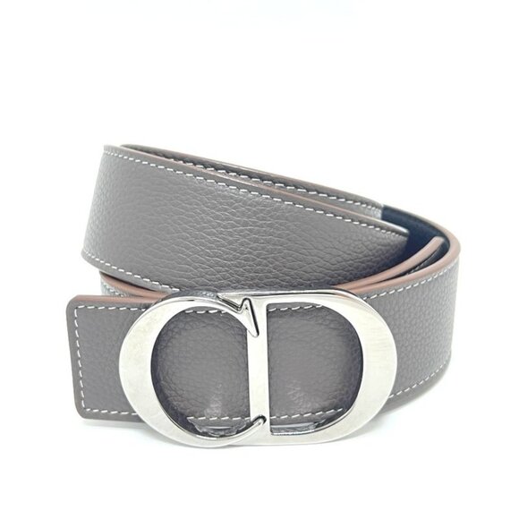 Dior Belt CD Logo Buckle Leather Brown main image 8